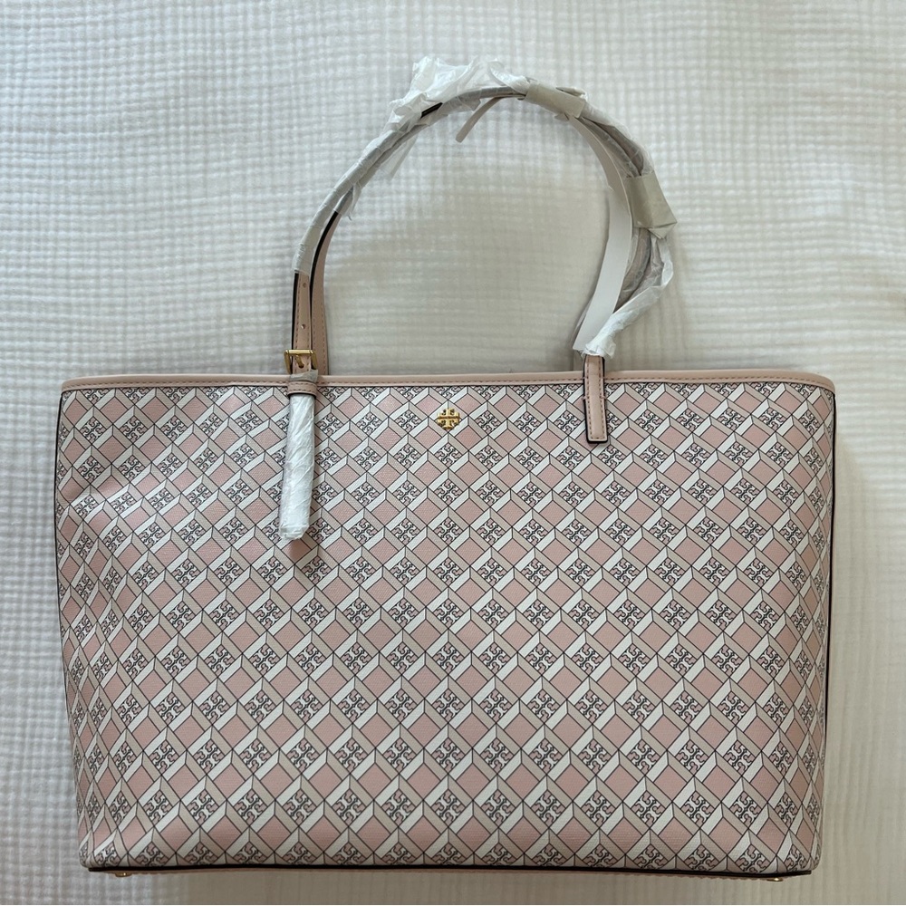 Tory Burch Geo Logo Top Zip tote